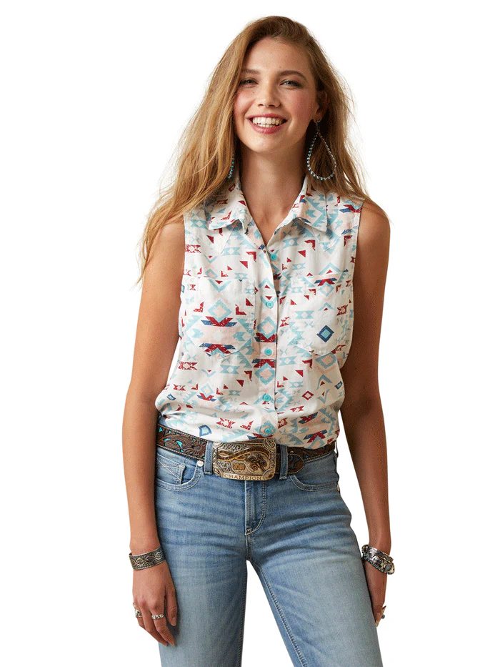 Women's Ariat Sleeveless Button Down Shirt #10045081