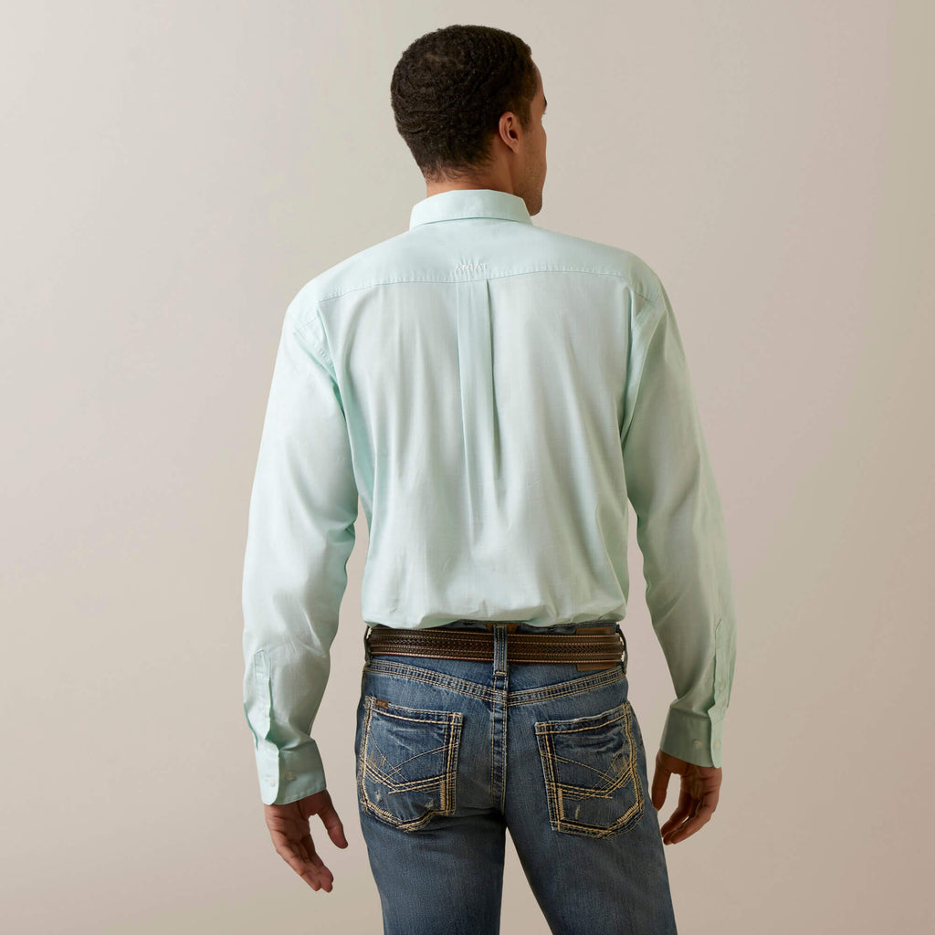 Men's Ariat Solid Slub Classic Fit Button Down Shirt #10045024X