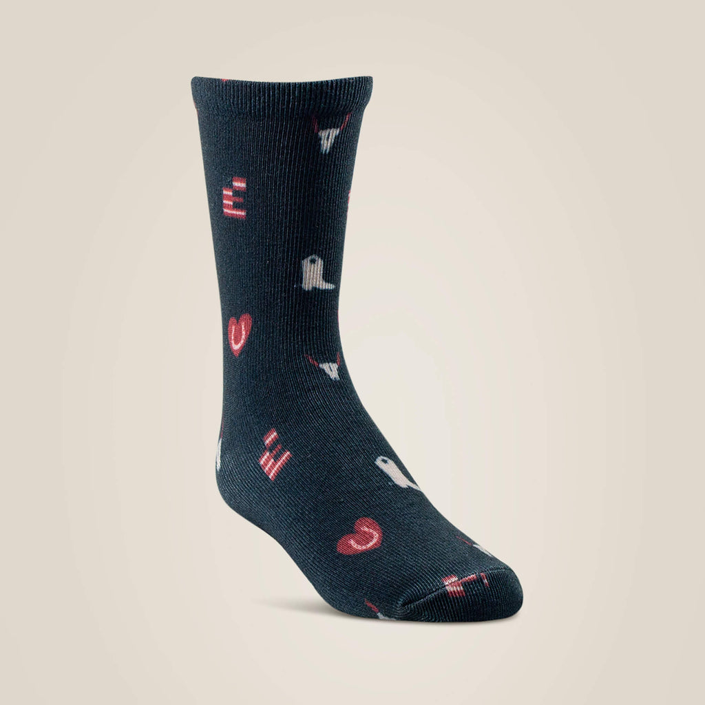 Girl's Ariat Western Love 2-Pack Crew Socks #10047873