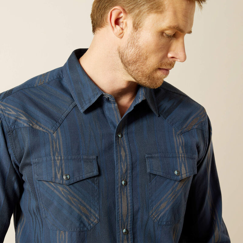 Ariat Puff Sleeve Denim Snap Shirt main image 1