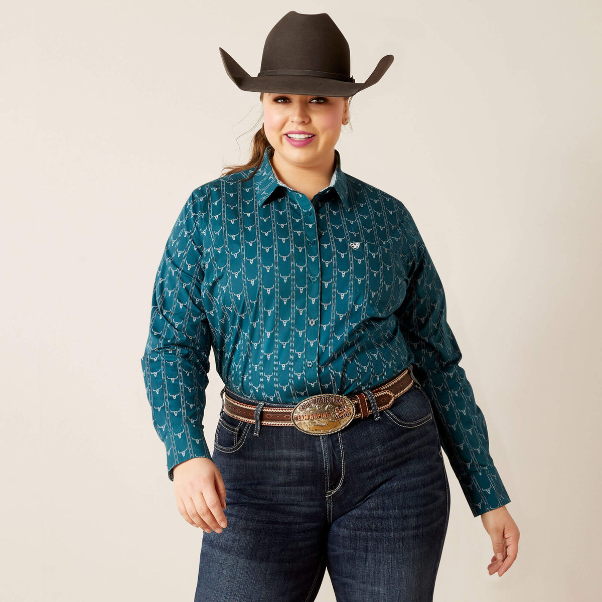 Ariat Women's Wrinkle Resist Kirby Stretch Shirt, Downstream
