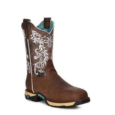 Bottes Western Corral – Femme – Marron/bleu Cactus – Semelle Double Densité – Neuf