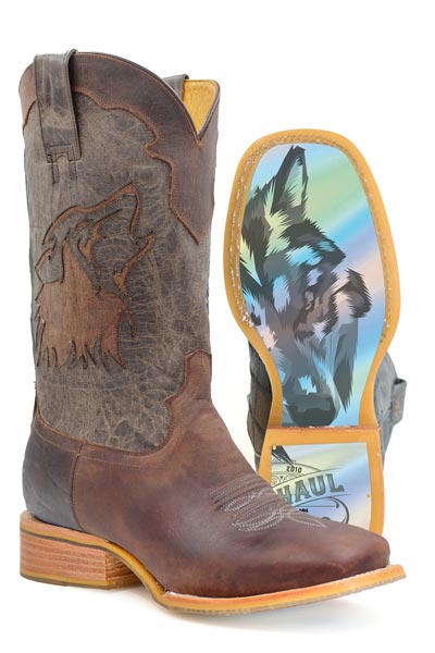 Tin Haul Men's Wolf Western Boots - Broad Square Toe Tin Haul Men's Wolf Western Boots - Broad Square Toe