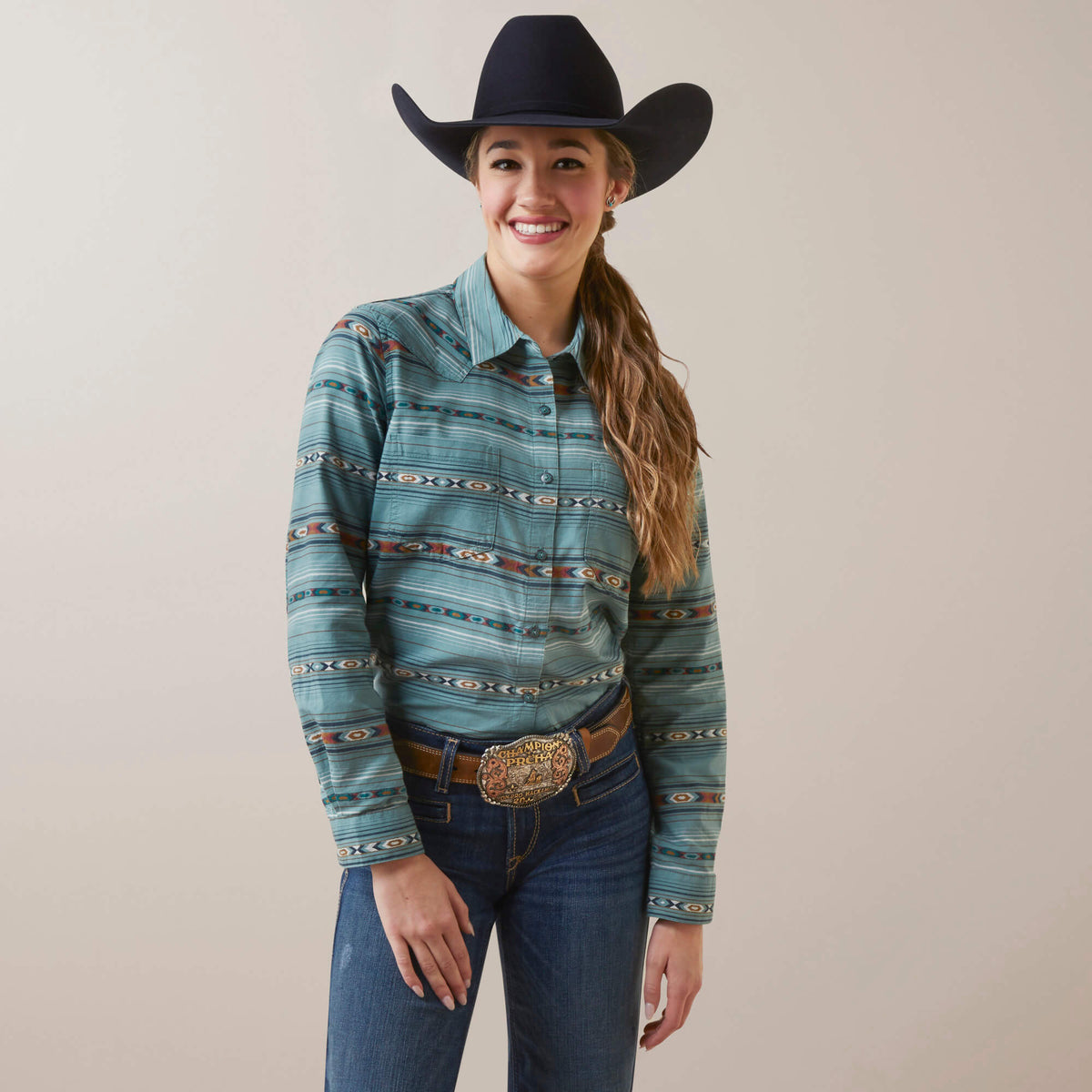 Ariat R.E.A.L. Billie Jean Ladies Shirt - Blackhawk Ikat