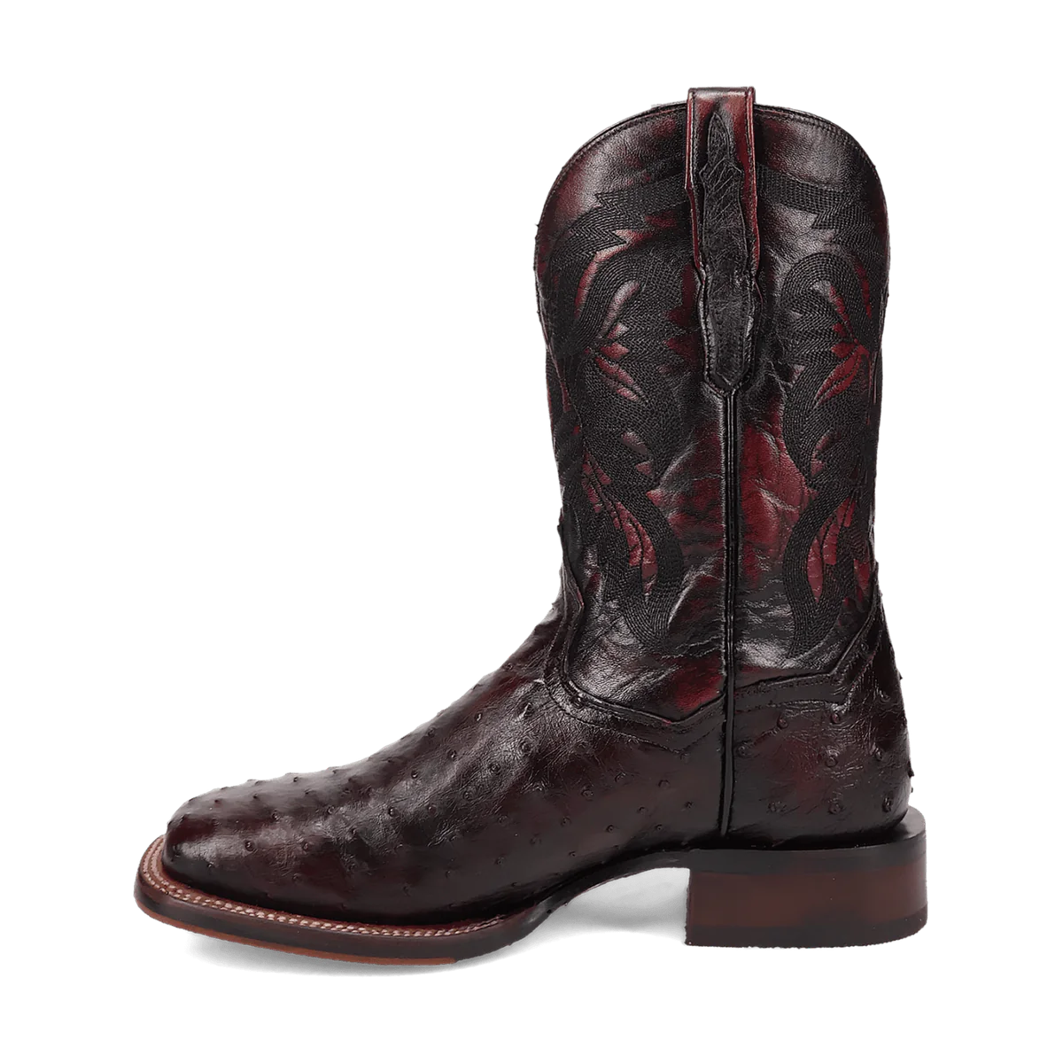 Dan Post Men\'s Alamosa Square Toe Boot - Black Cherry Dan Post Black Cherry Full Quill Ostrich Boots | Luxury  main image 4