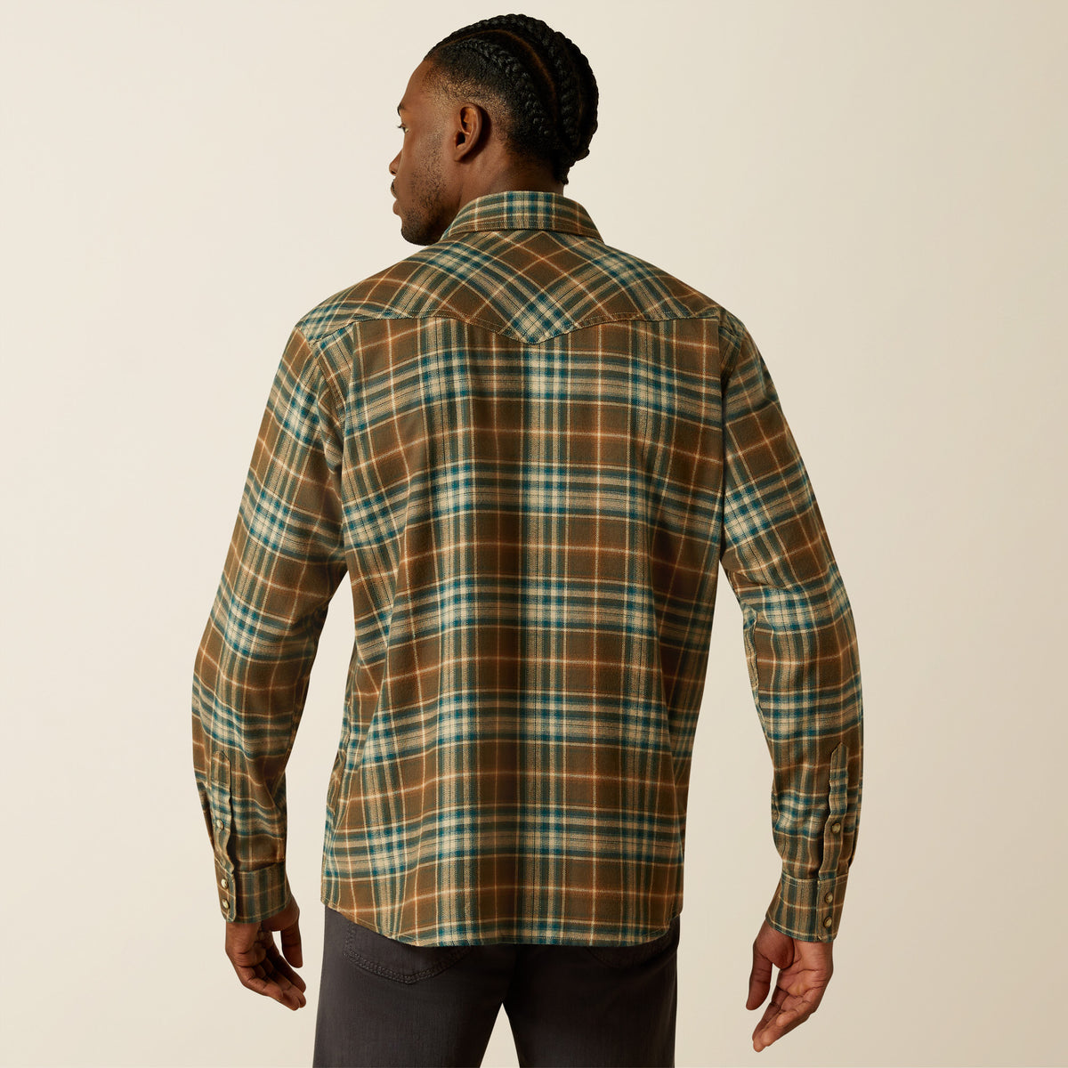 ARIAT Men's Marshal Return To Ranch Snap Long Sleeve Shirt - Casual Western Shirt With Snap Closures