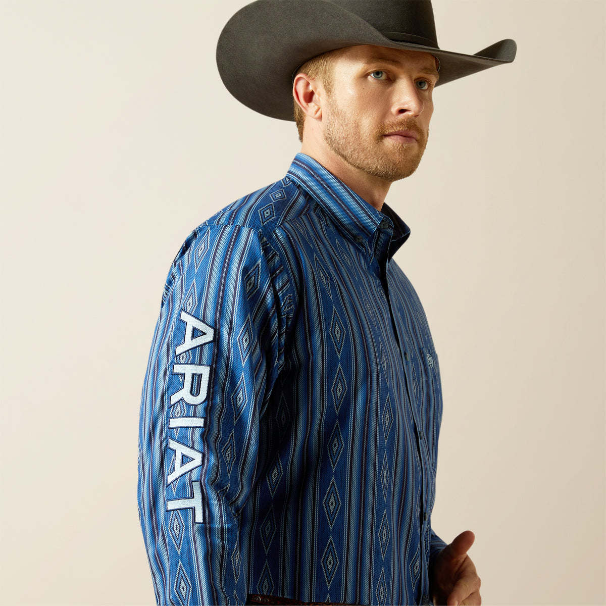 Ariat Men's Team Pace Blue Classic Fit Button Down Shirt 10062252
