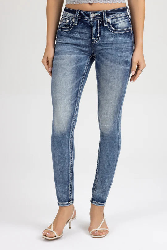 Women's Miss Me Torn Saddle Stitch Skinny Jean #M5012S61 | High