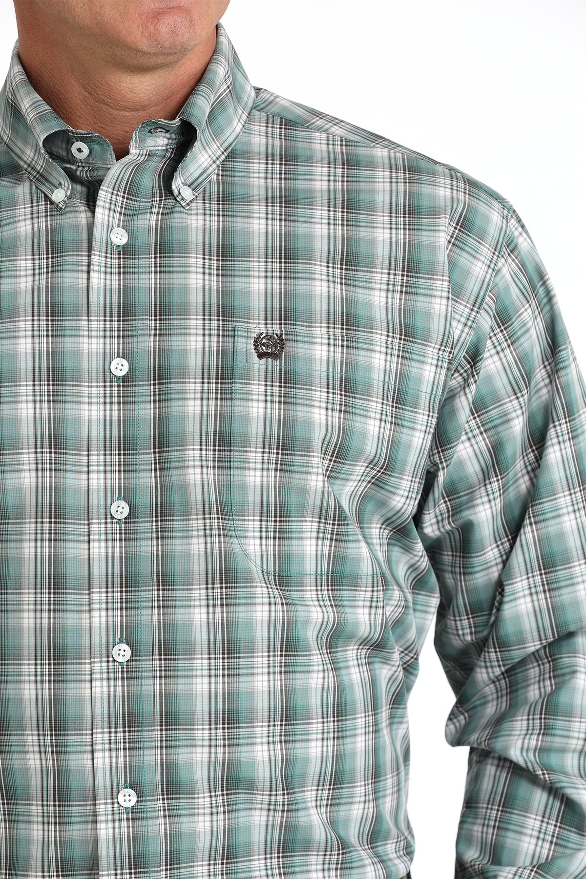 cinch dress shirts Cinch Men's Green Plaid Button Down Shirt
