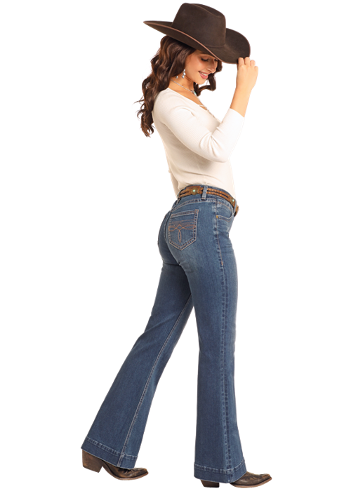 Women s Rock Roll Cowgirl Trouser Jean BW5MD04782 High Country Western Wear