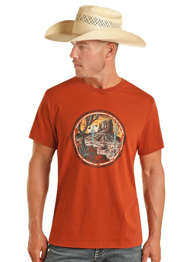 Men's Rock & Roll Cowboy T-Shirt #BU21T04427