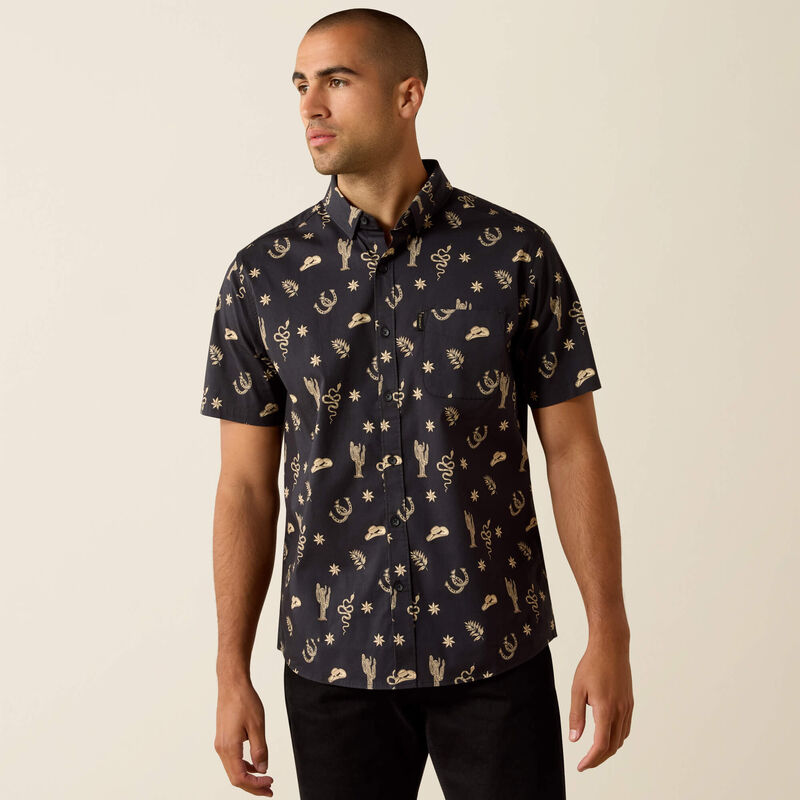 Ariat Mens Mathais Modern Fit Shirt Black - 10072727 - XS Ariat Mens Mathais Modern Fit Shirt Black - 10072727 - XS