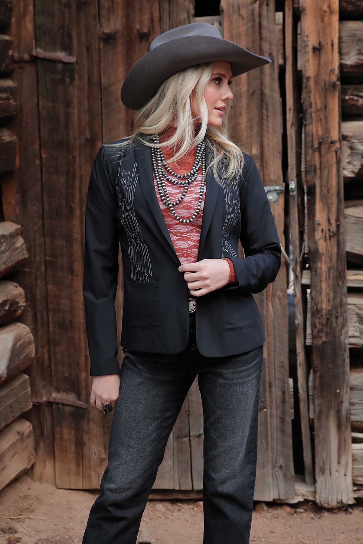 Women's Cruel Girl Embroidered Blazer #CWJ7274004 High Country