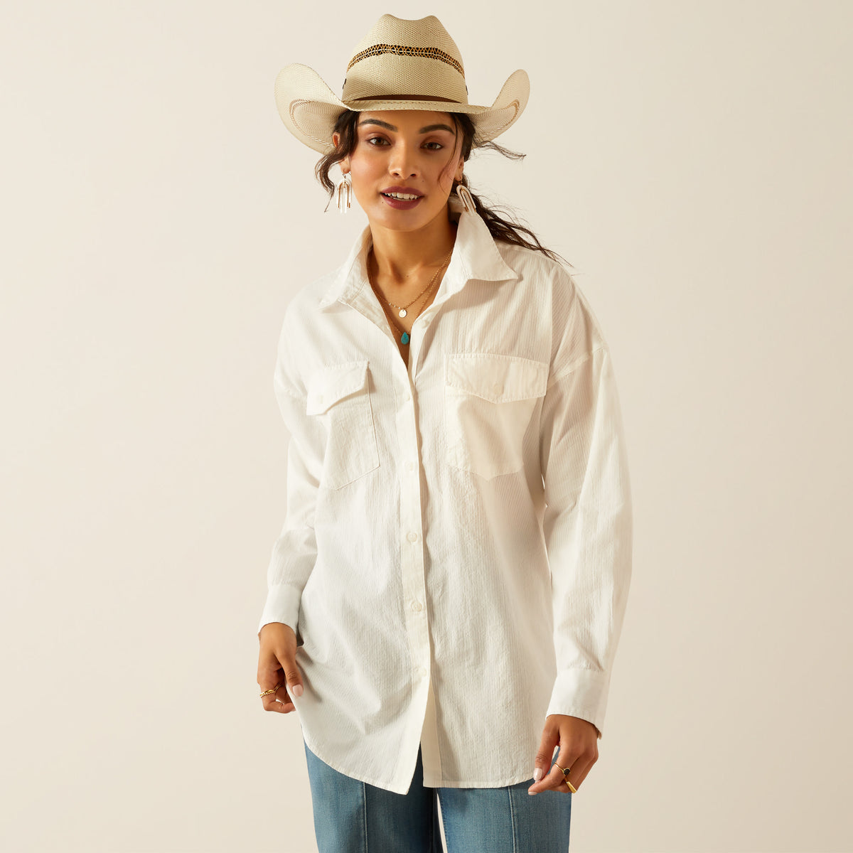 Women's Baggy Button Up Shirt