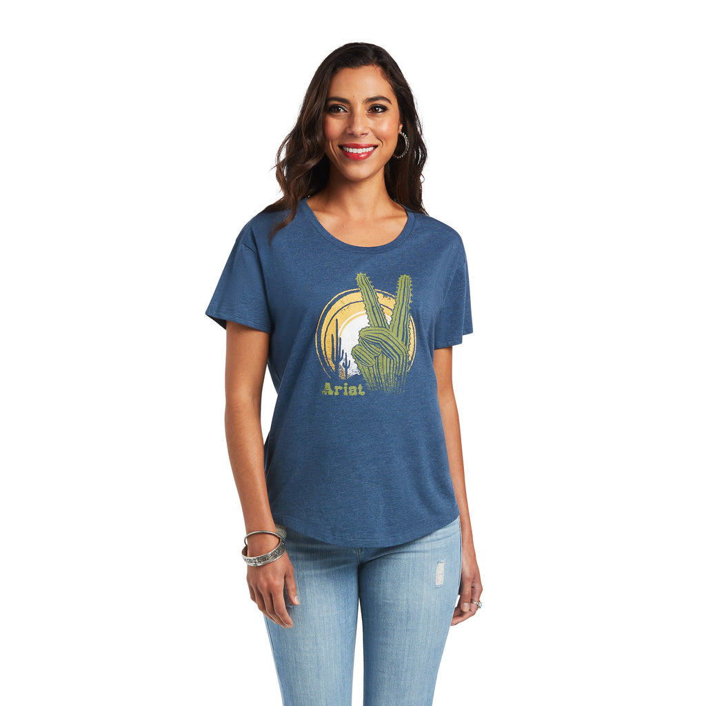Women's Ariat Cactus Peace T-Shirt #10040957-C