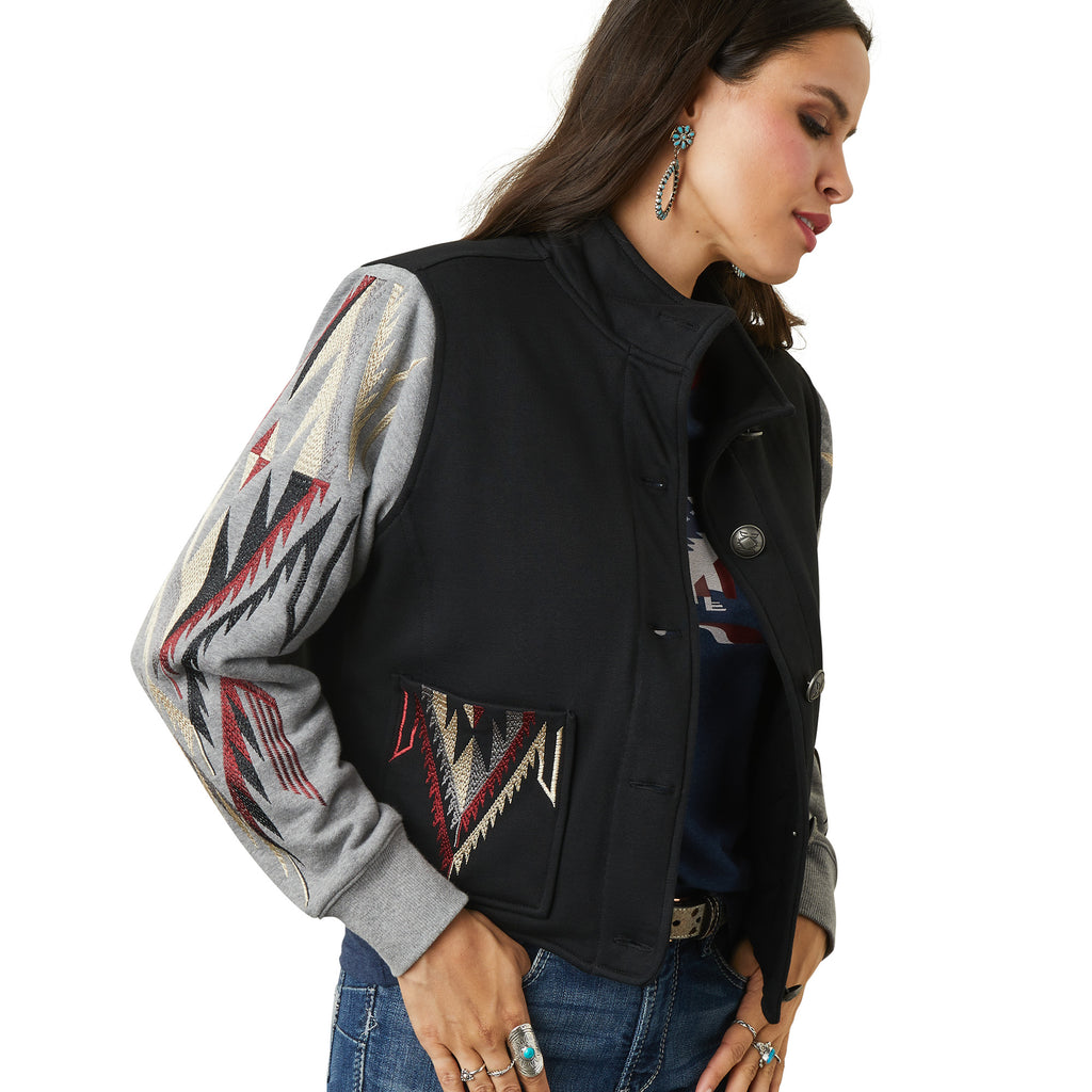 Women's Ariat Black & Grey Embroidered Chimato Jacket #10042146-C