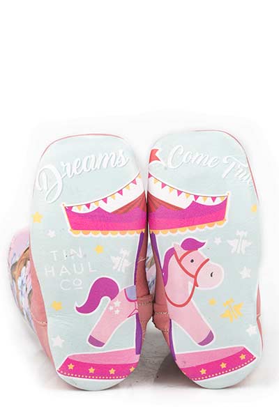 Infant Tin Haul Pink Horse & Flower Boot #14-016-0007-0104TA