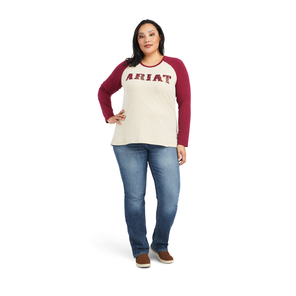 Women's Ariat REAL Logo Baseball T-Shirt #10042297X