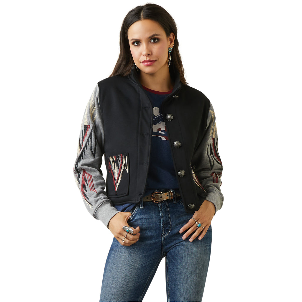 Women's Ariat Black & Grey Embroidered Chimato Jacket #10042146-C