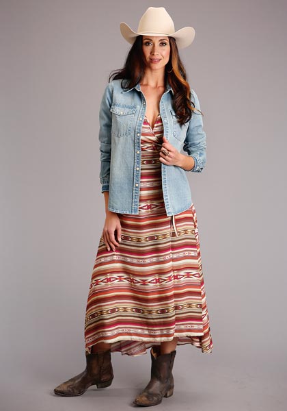 Stetson Women's Southwestern Sunset Serape Print Wrap Dress