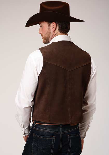 Normale Pasvorm Vest Tuikayoo Hommes Suède Costume Gilet Vintage Western Cowboy Western Cowboy Vest