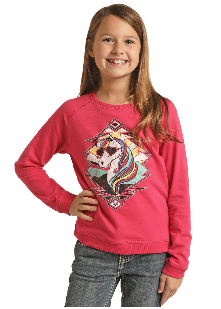 Girl's Rock & Roll Cowgirl T-Shirt #RRGT91R075-C