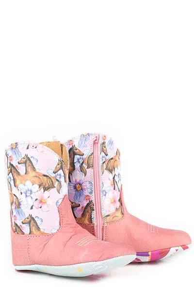 Infant Tin Haul Pink Horse & Flower Boot #14-016-0007-0104TA