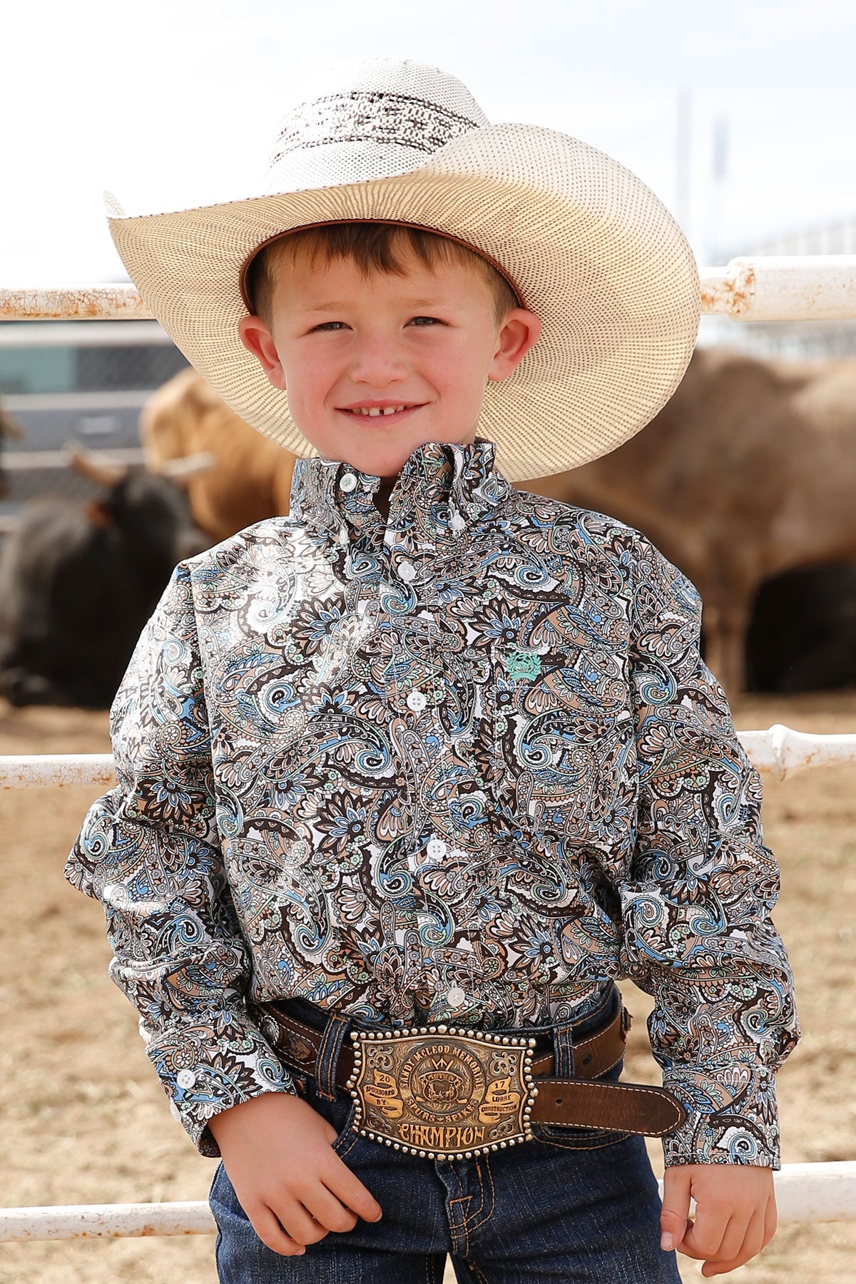 CINCH Boys Paisley Western Shirt