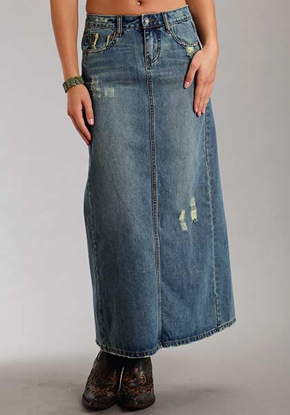 Women's Roper Long Denim Skirt #11-060-0202-0469BU
