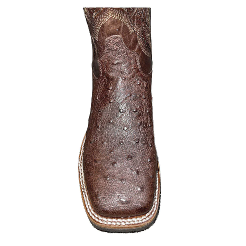 Men s Dan Post Dark Brown Ostrich Square Toe DPP5711 C High Country Western Wear