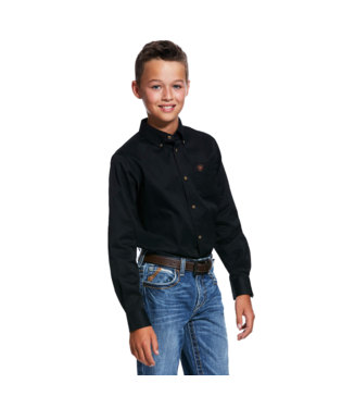 Boy's Ariat Solid Twill Classic Fit Button Down Shirt #10030161