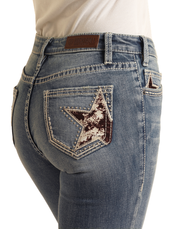 Women's Rock & Roll Cowgirl Mid Rise Bootcut Jean #BW4MD04037