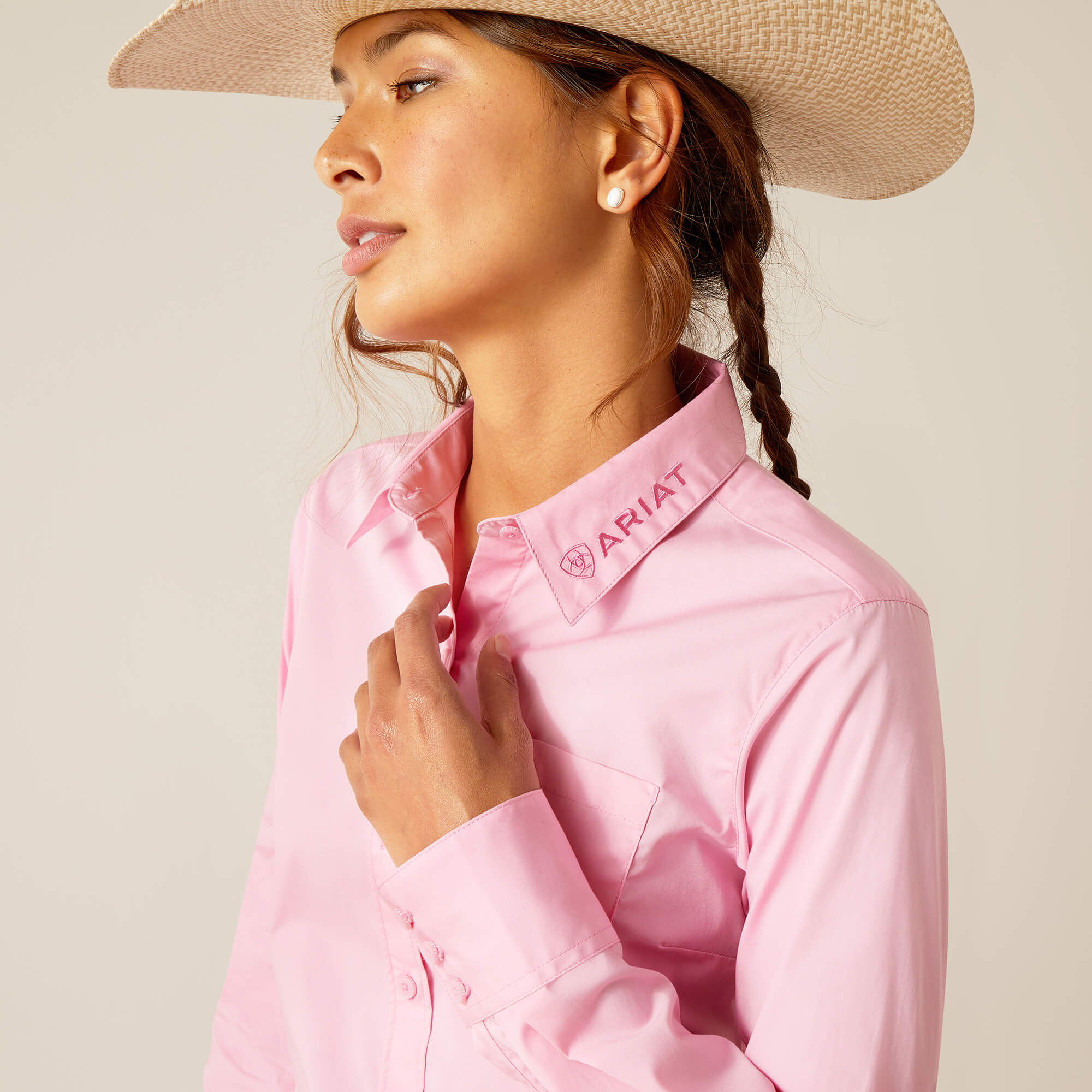 (取寄) アリアット レディース リンクル レジスト チーム カービー ストレッチ シャツ Ariat women Wrinkle Resist Team Kirby Stretch Shirt Prism Pink Women's Ariat Wrinkle Resist Team Kirby Stretch Button Down