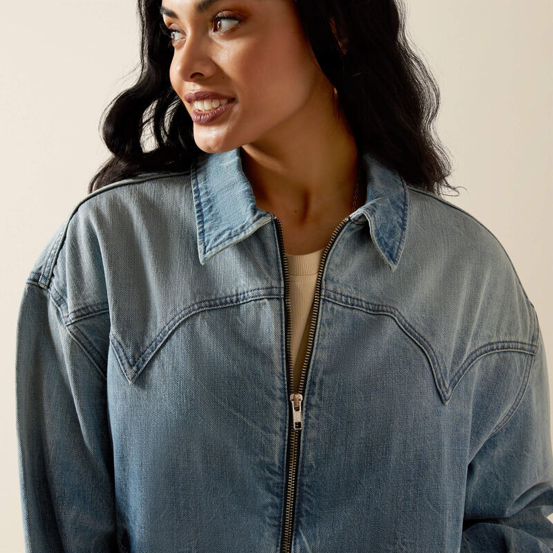 Women's Ariat Cheyenne Denim Bomber Jacket #10065931
