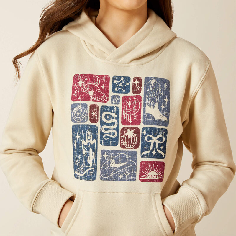 Girl's Ariat Western Blocks Hoodie #10065937