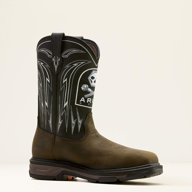 Men's Ariat WorkHog XT Bolt Skull Waterproof Carbon Toe Work Boot #10074207