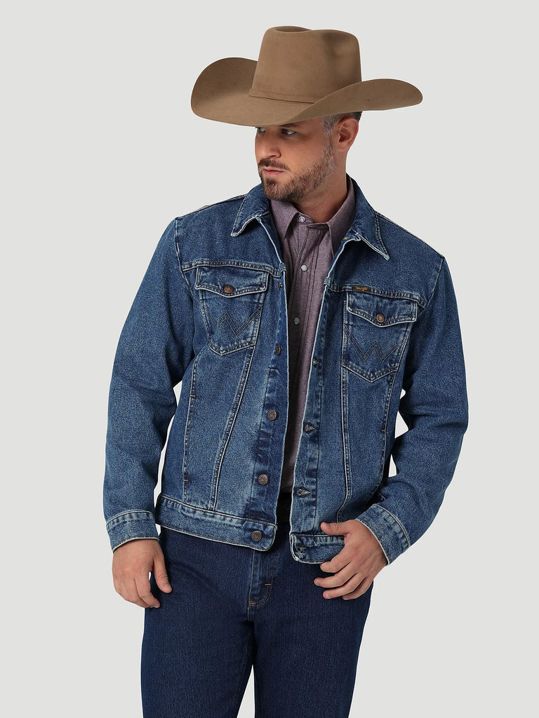Wrangler men's western style unlined denim jacket on sale