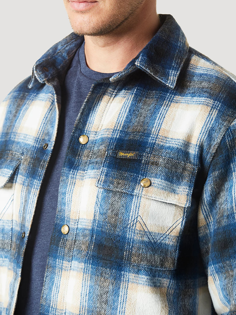 Men's Wrangler Quilt Lined Flannel Shirt Jacket #112336447
