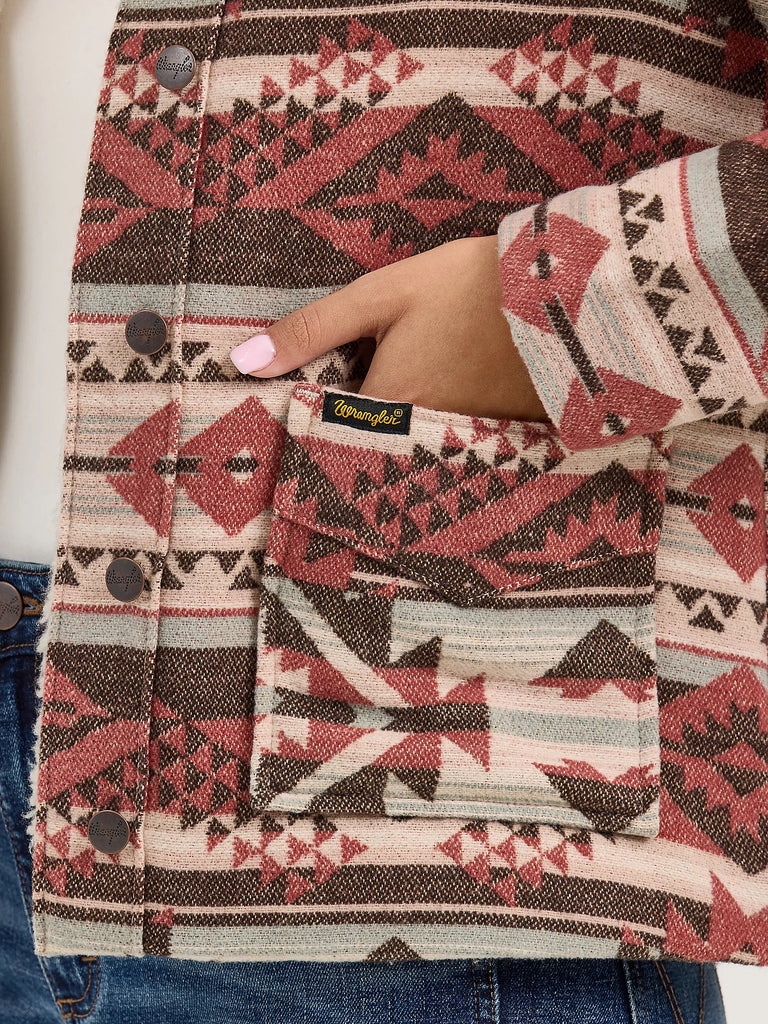 Women's Wrangler Sherpa Lined Jacquard Barn Jacket #112368301