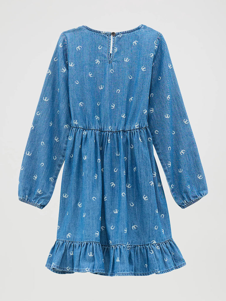 4t denim dress Baby & Toddler Denim Puff-Sleeve Bow Dress