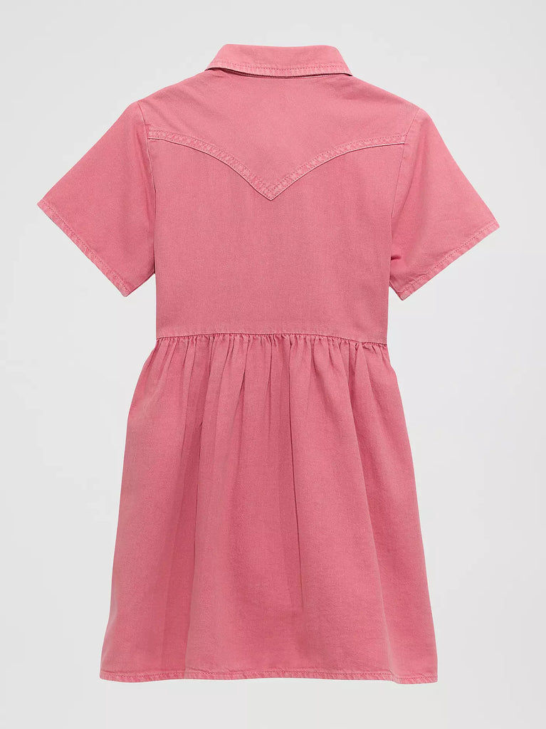 pink denim mini dress Girl's Wrangler Denim Dress #112375188