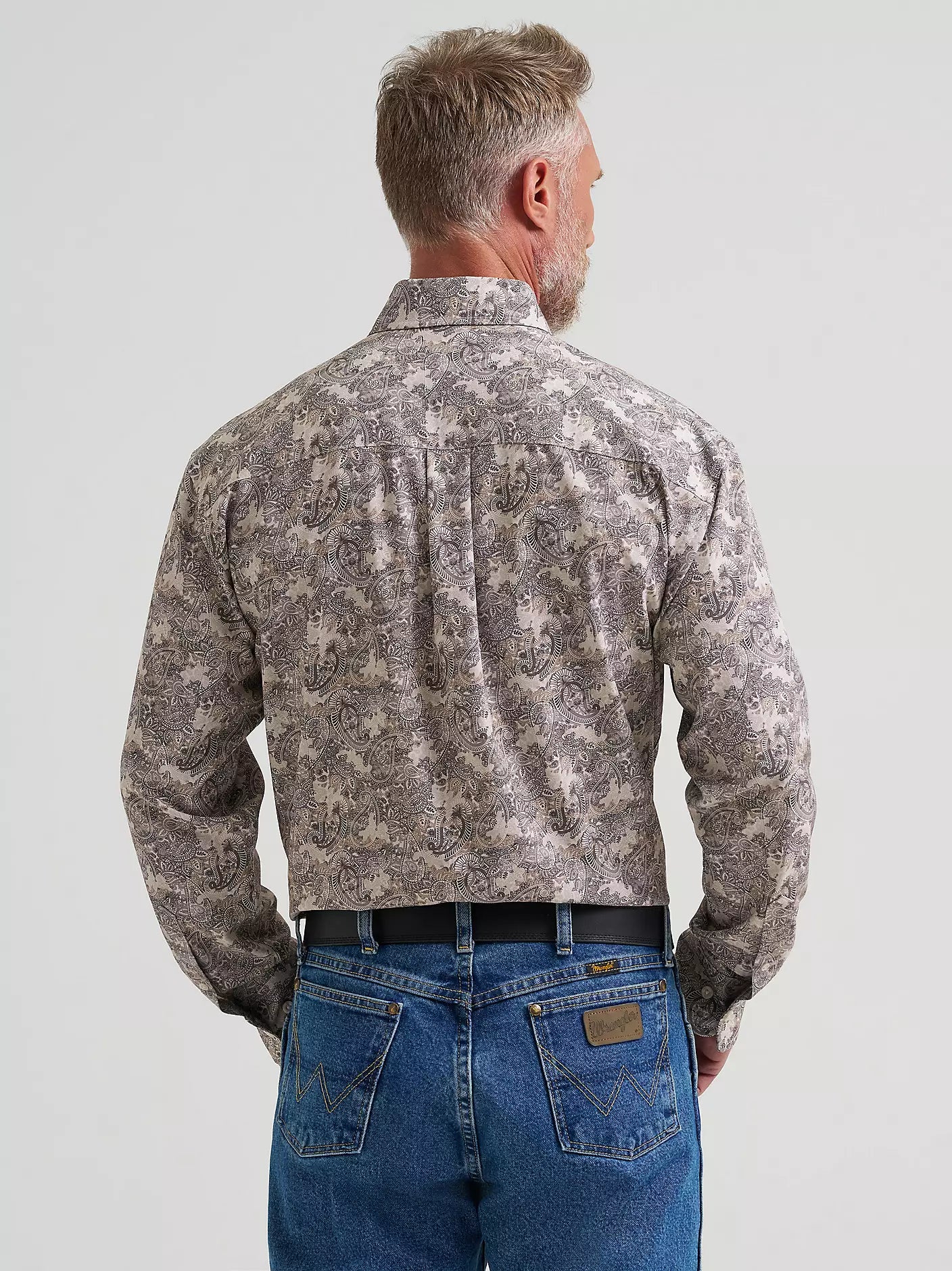 Wrangler George Strait Performance Button Down Shirt In Vanilla Paisley EXTRA LARGE
