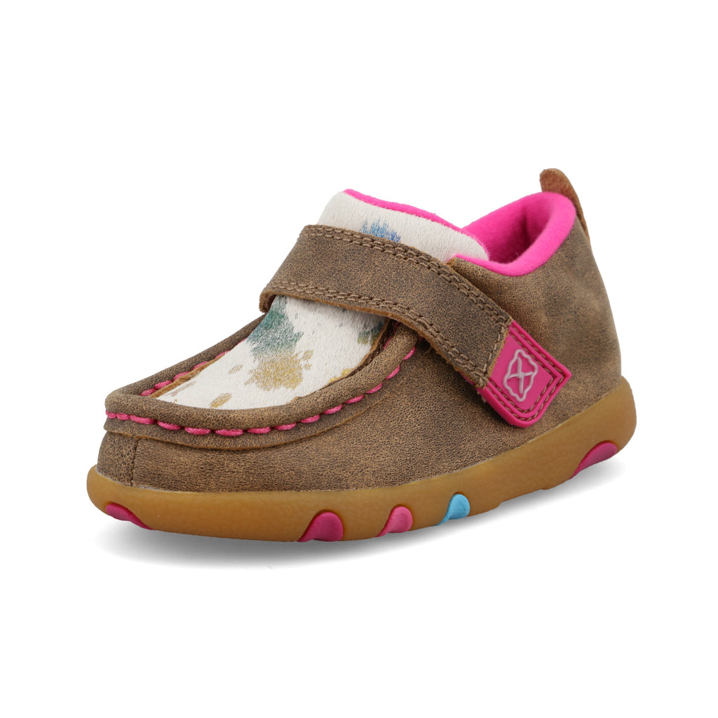 Twisted x Toddler Bomber Nude Print Driving Moc Shoes ICA0030 9 Brown