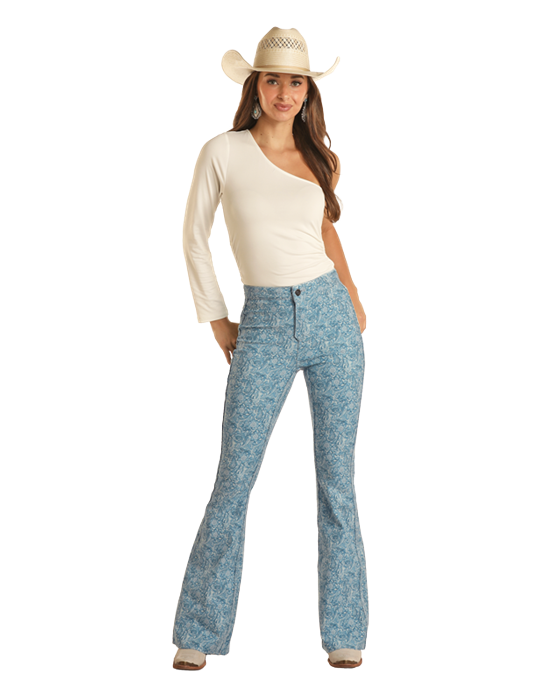 Women's Rock & Roll Cowgirl High Rise Flare Jeans #BW6PD03528