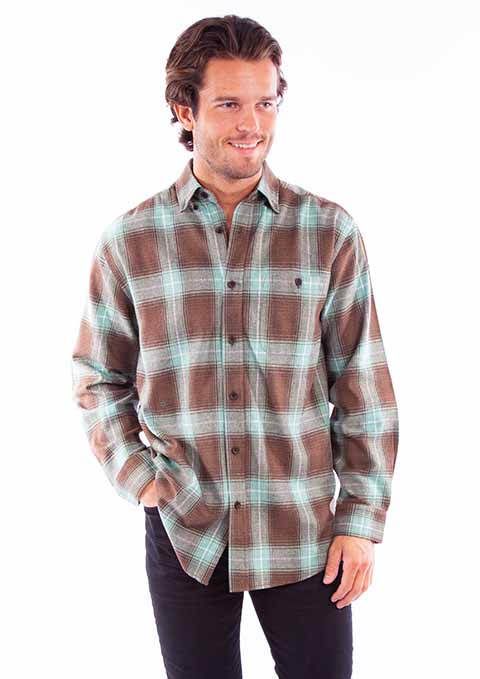 Men's Scully Button Down Shirt #5362-BRG