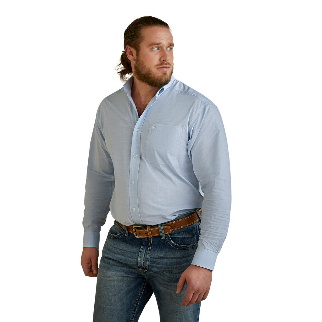 Men's Ariat Solid Slub Classic Fit Button Down Shirt #10045025-C