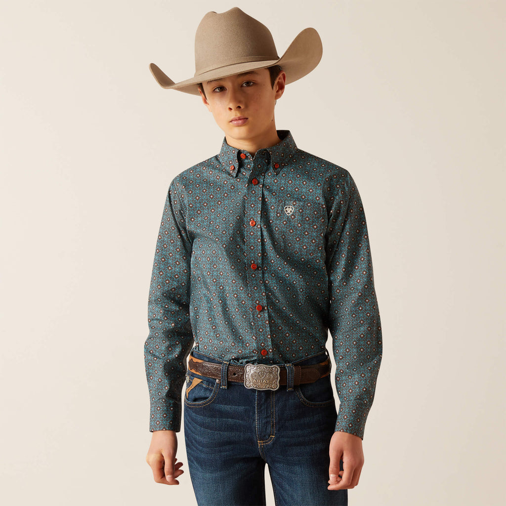 Boy's Ariat Broderick Classic Fit Button Down Shirt #10046432
