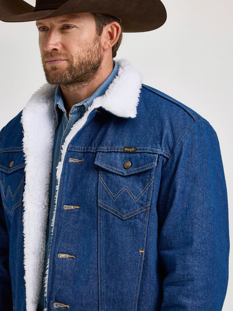 Men's Wrangler Sherpa Lined Denim Jacket #74255PW