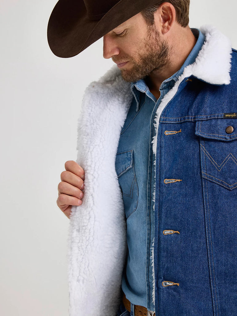 Men's Wrangler Sherpa Lined Denim Jacket #74255PW