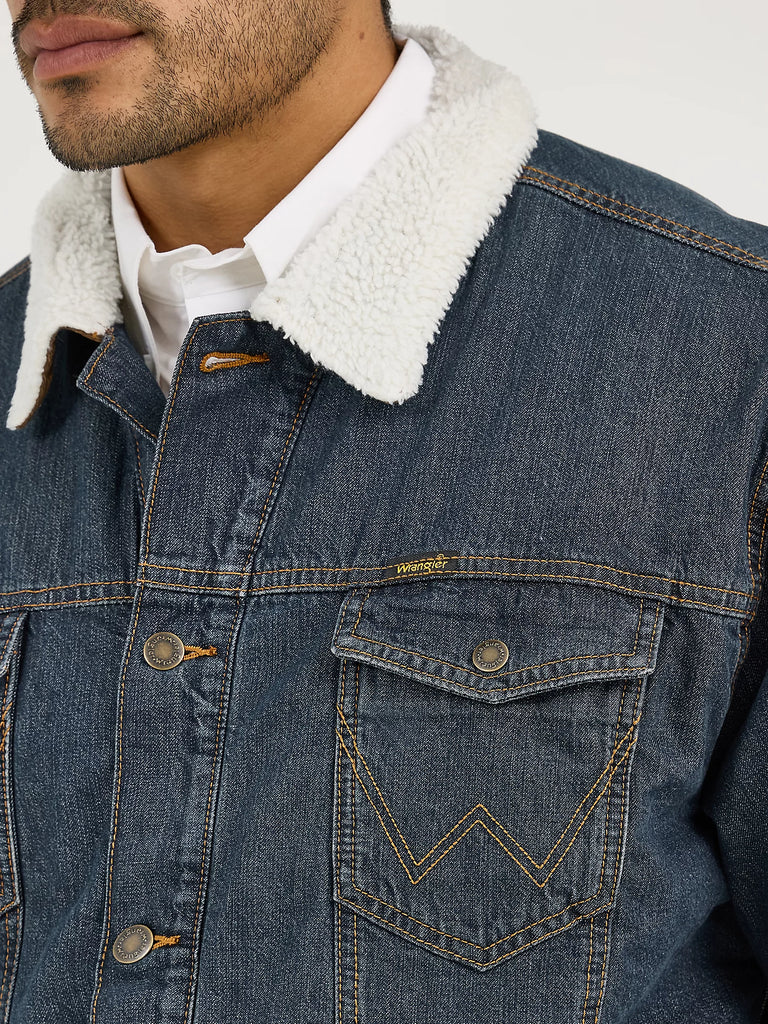 Men's Wrangler Sherpa Lined Denim Jacket #74256RTX (Big and Tall)